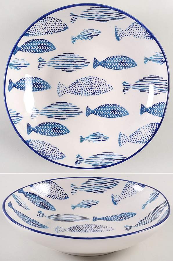 Fish 9" Individual Pasta Bowl by Papart Ceramics-1