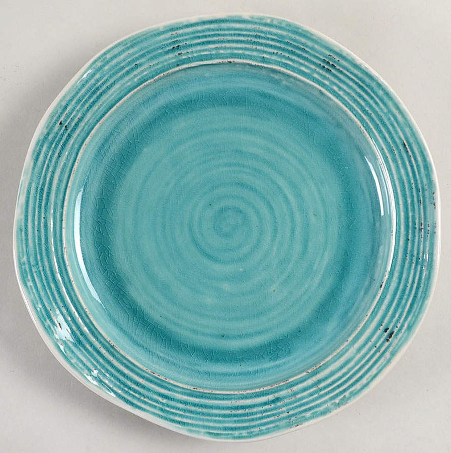 Midori Crackle Turquoise Salad Plate by Pier 1-1