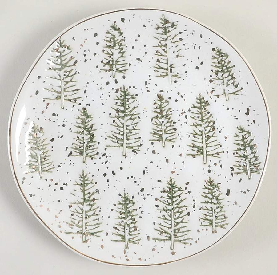 Gold Pine Tree Salad Plate by Potter's Studio-1