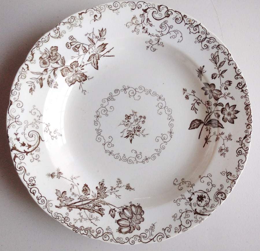 Chelsea Brown (Scalloped) Rim Soup Bowl by Powell, Bishop & Stonier-1