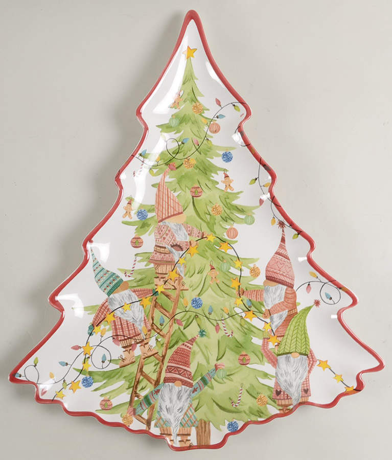 Forest Gnome Large Tree Shaped Dish by Pottery Barn China-1