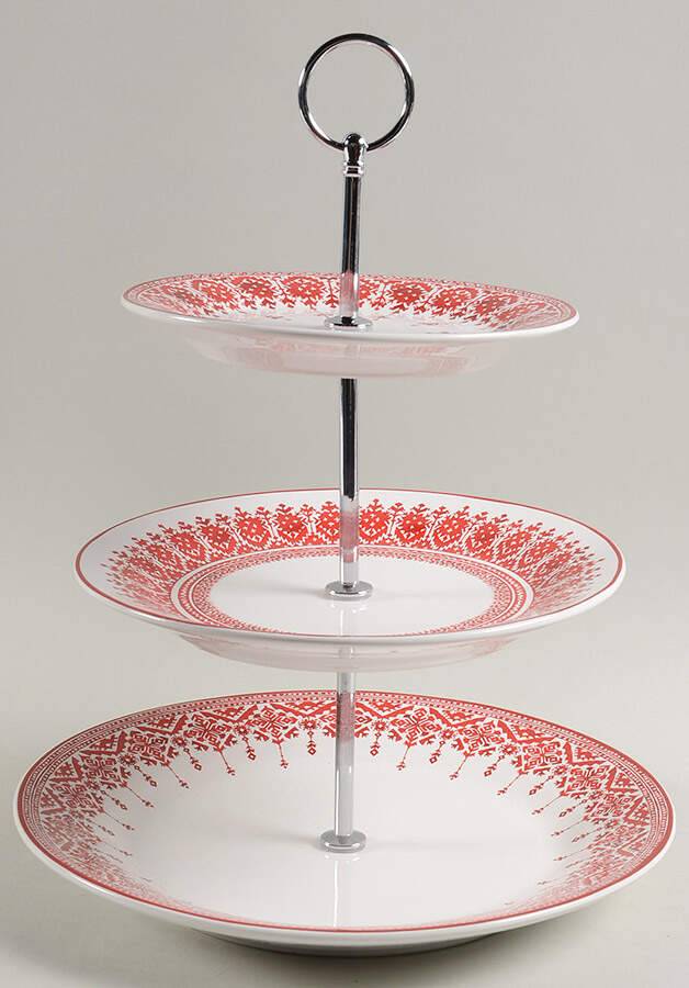 Tahoe Fair Isle 3-Tiered Serving Tray (DP, SP, BB) by Pottery Barn China-1