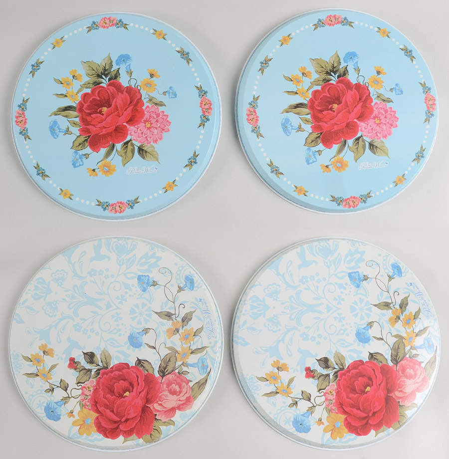 Sweet Rose (Set/4) Tin Stove Covers-2 8" & 2 10" Round Covers by Pioneer Woman-1