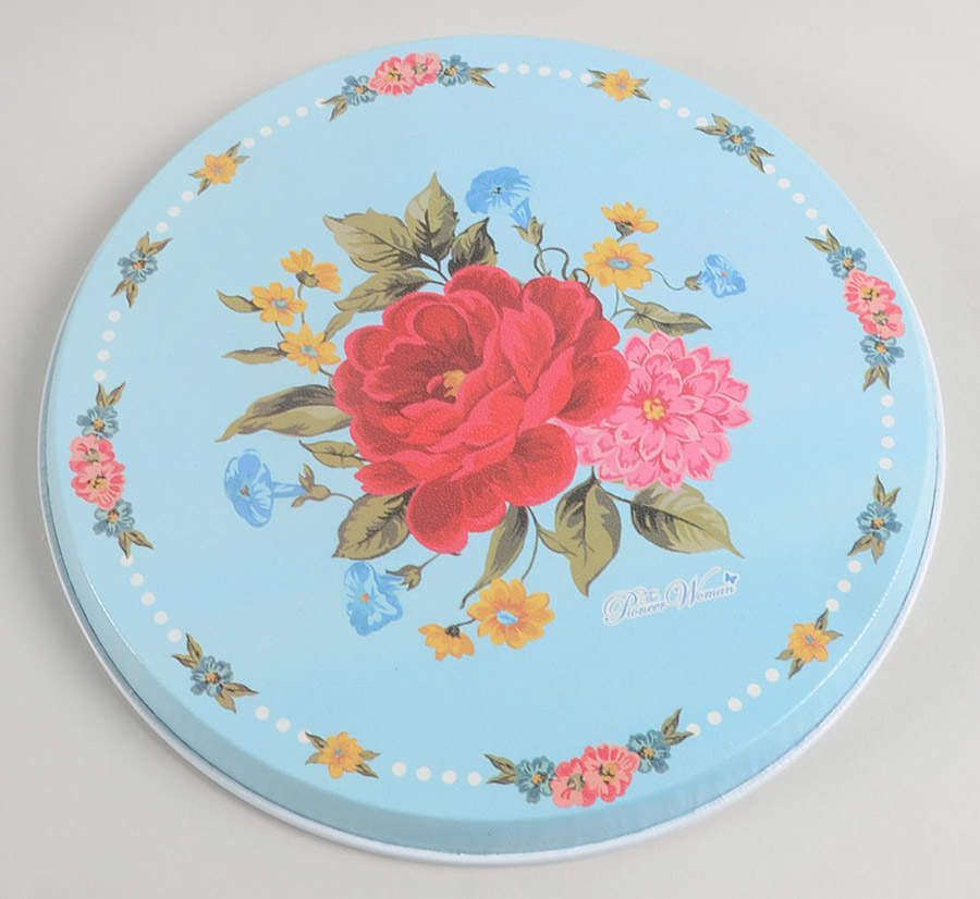 Sweet Rose 8" Individual Tin Round Stove Cover by Pioneer Woman-1