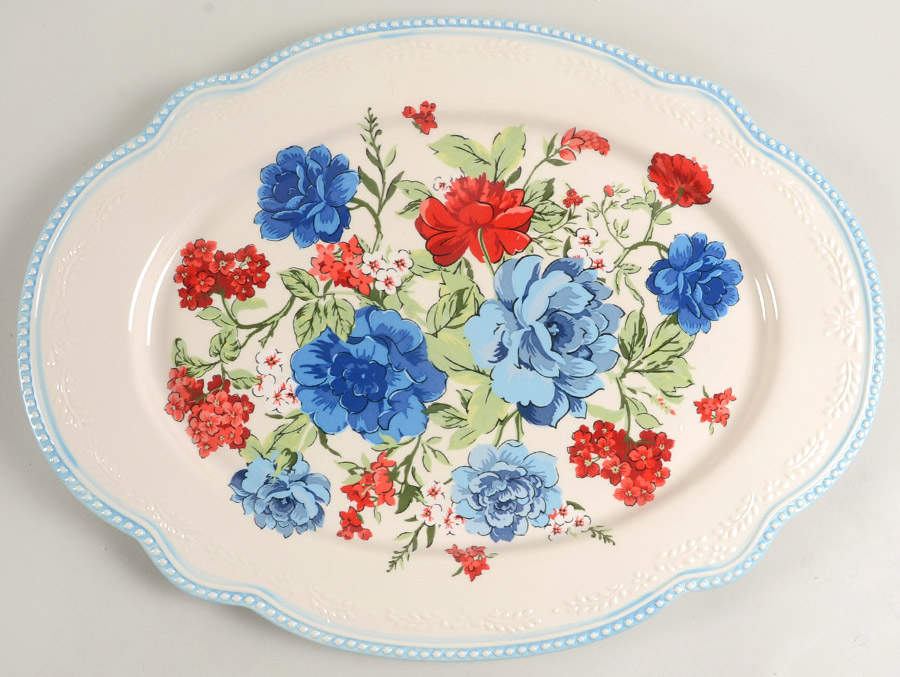 Classic Charm 18" Oval Serving Platter by Pioneer Woman-1