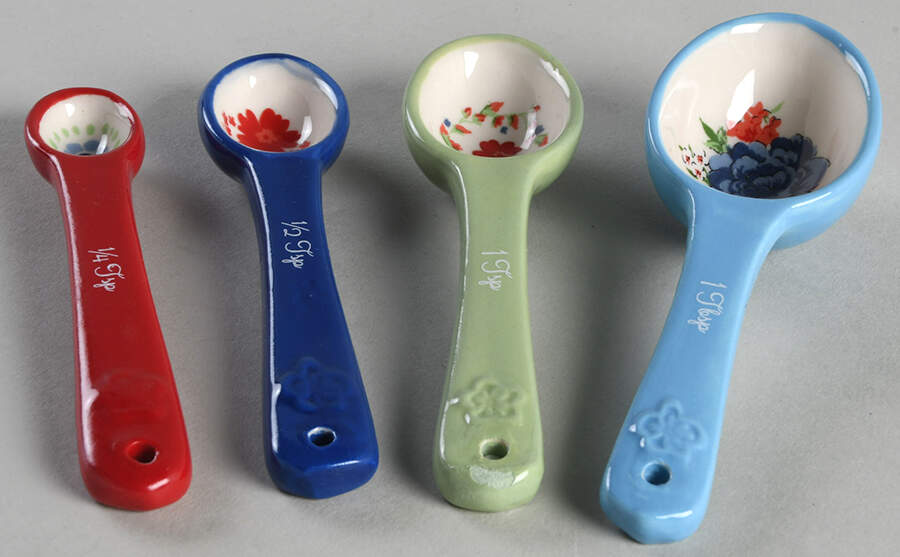 Classic Charm (4 Pc) Ceramic Measuring Spoon Set by Pioneer Woman-1