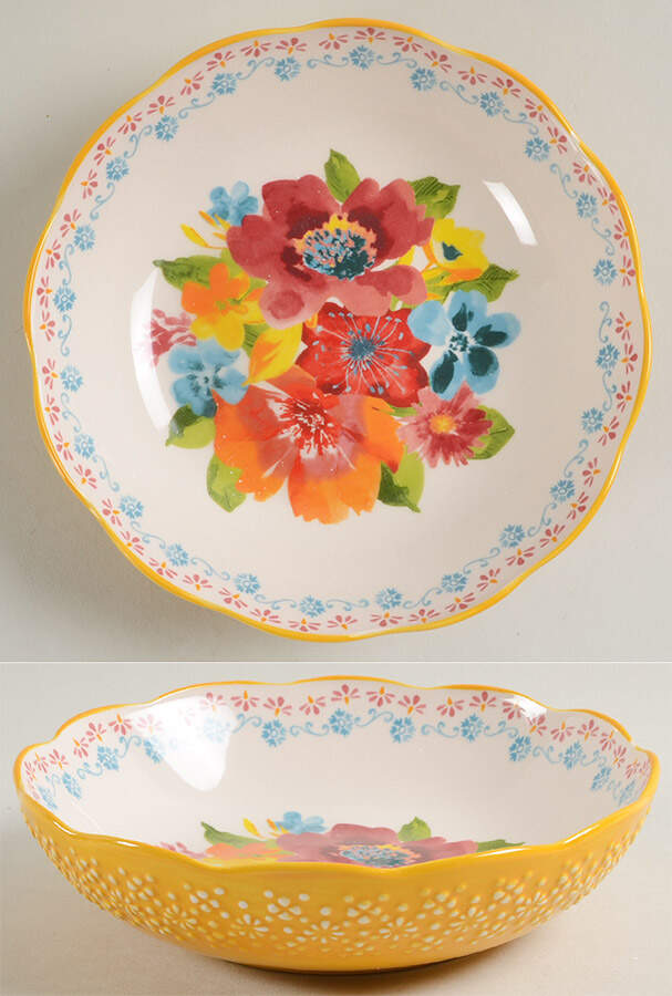 Wildflower Whimsy 8" Individual Pasta Bowl by Pioneer Woman-1
