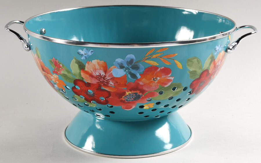 Wildflower Whimsy 5 Quart Metal Colander by Pioneer Woman-1