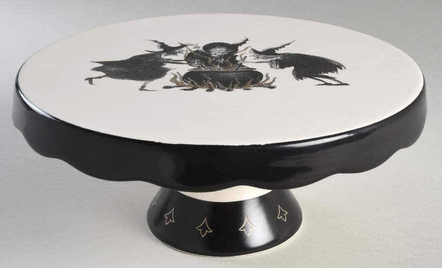 Witch Brew Footed Cake Plate by Potter's Studio-1