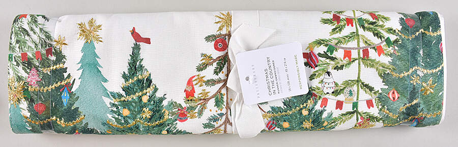 Christmas in the Country 18" X 108" Cloth Table Runner by Pottery Barn China-1