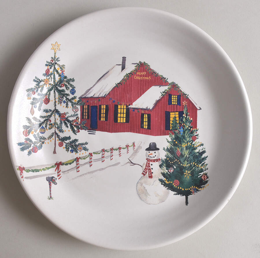 Christmas in the Country Salad Plate by Pottery Barn China-1