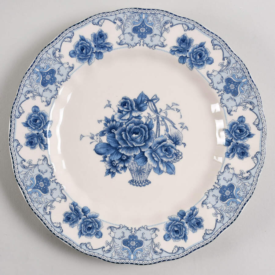 Rose Blue Dinner Plate by Palate & Plate-1