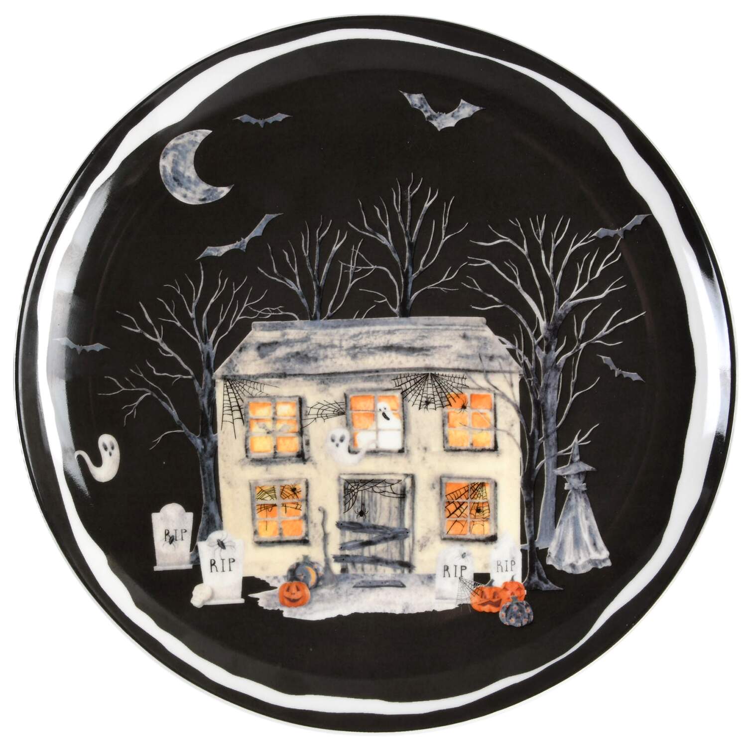 Midnight Haunted House Dinner Plate by Potter's Studio-1