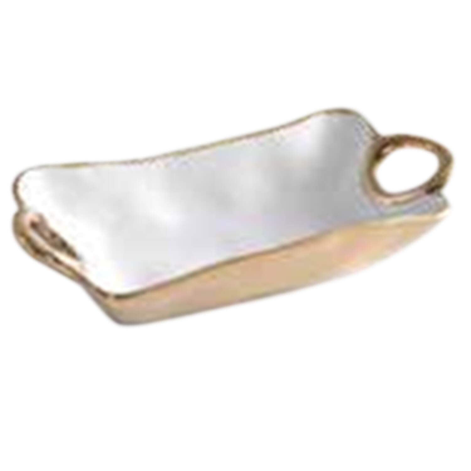 Golden Handles 7" Rectangular Handled Bowl by Pampa Bay-1