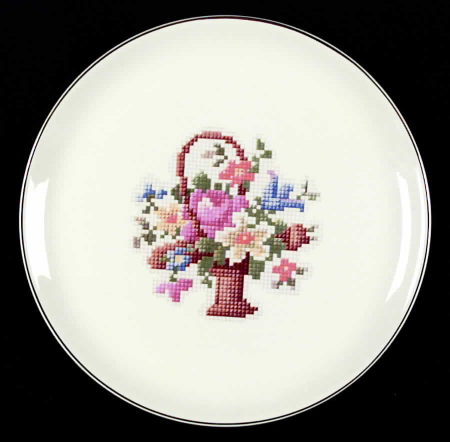 Petit Point Bread & Butter Plate by Quaker Girl-1