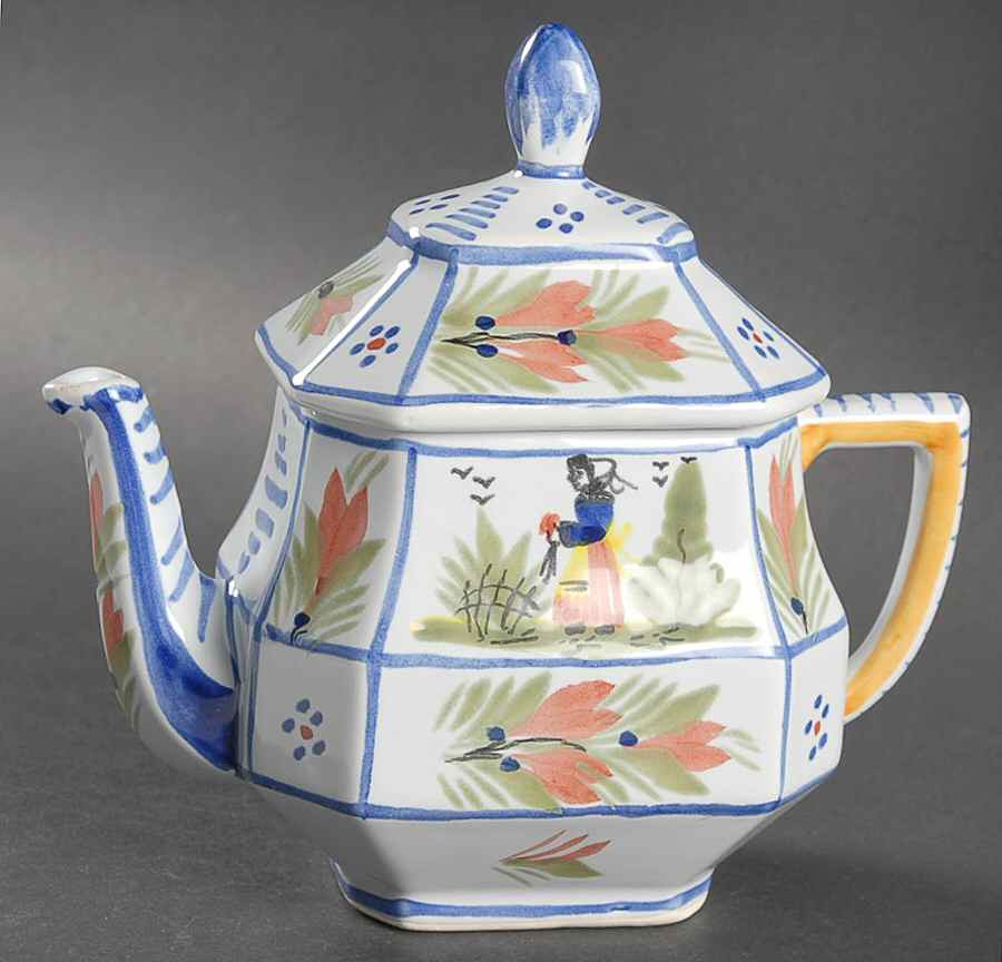 QUI18 Individual Teapot & Lid by Quimper-1