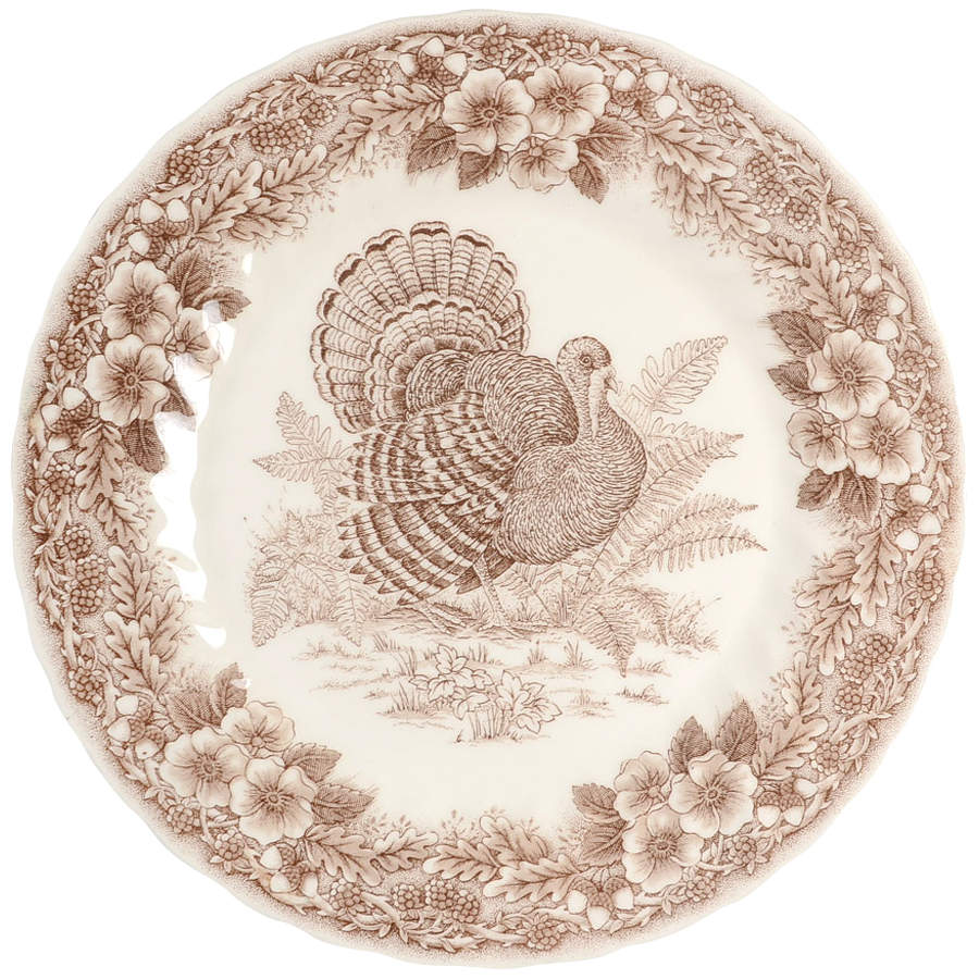 Thanksgiving Brown Dinner Plate by Queen's-1