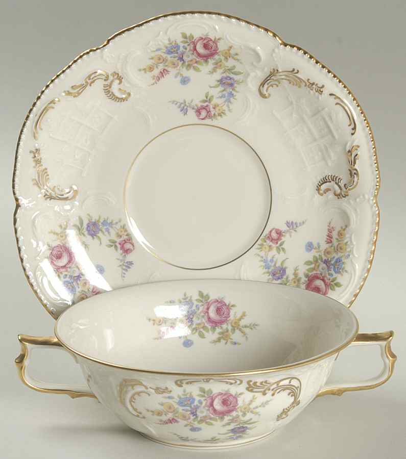 Heirloom Flat Cream Soup Bowl & Saucer Set by Rosenthal - Continental-1