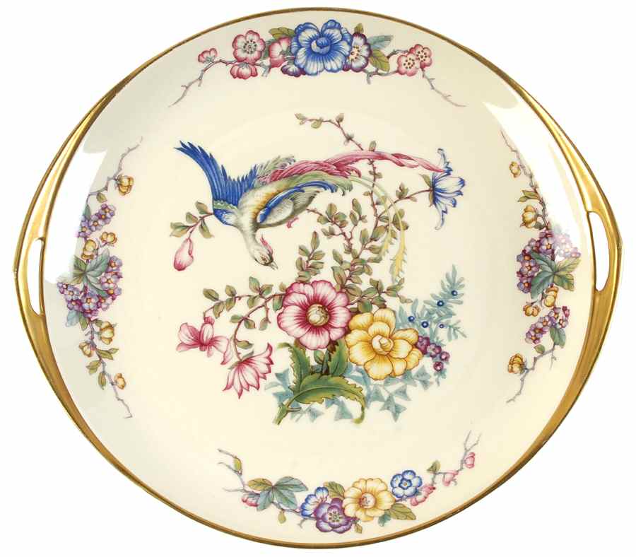 Phoenix (U.S. Zone, Gold Trim & Verge) Handled Cake Plate by Rosenthal - Continental-1