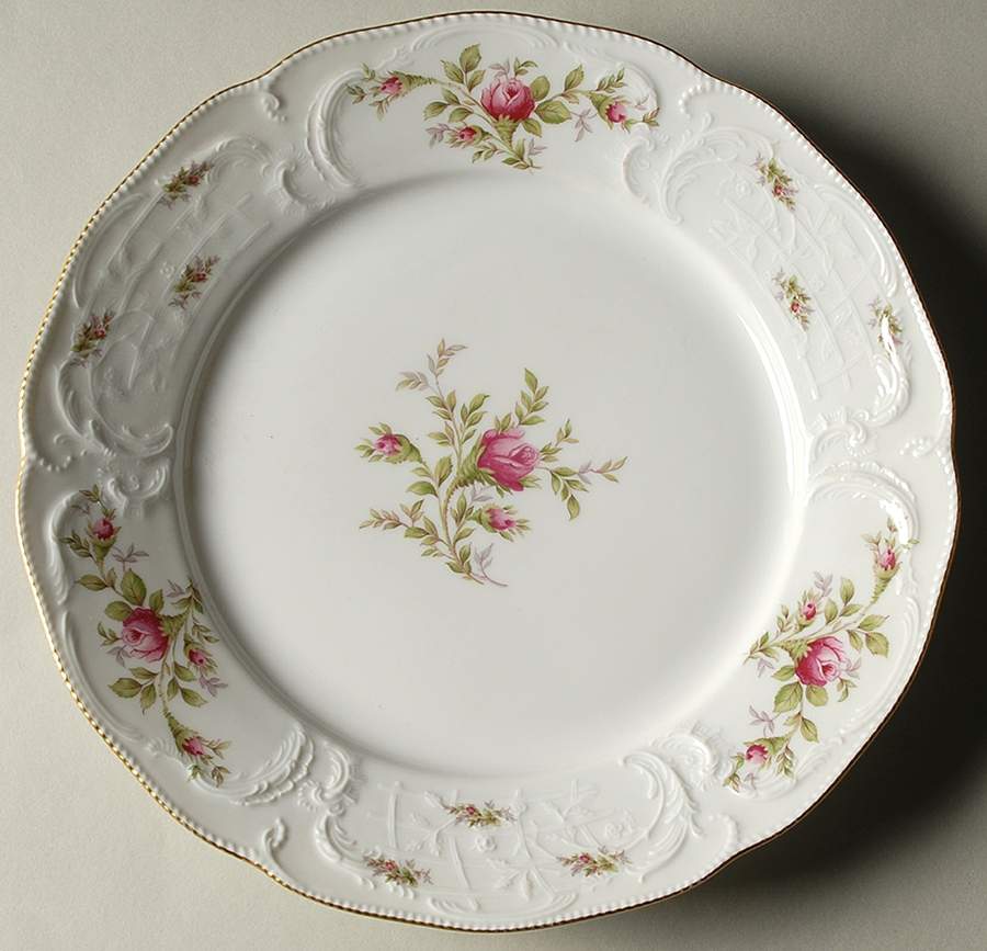 Sanssouci Rose White (Gold Trim) Dinner Plate by Rosenthal - Continental-1