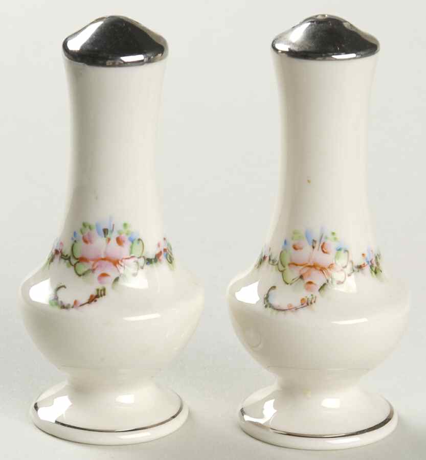 June Rose (Platinum Trim) Salt & Pepper Set by Ransgil-1