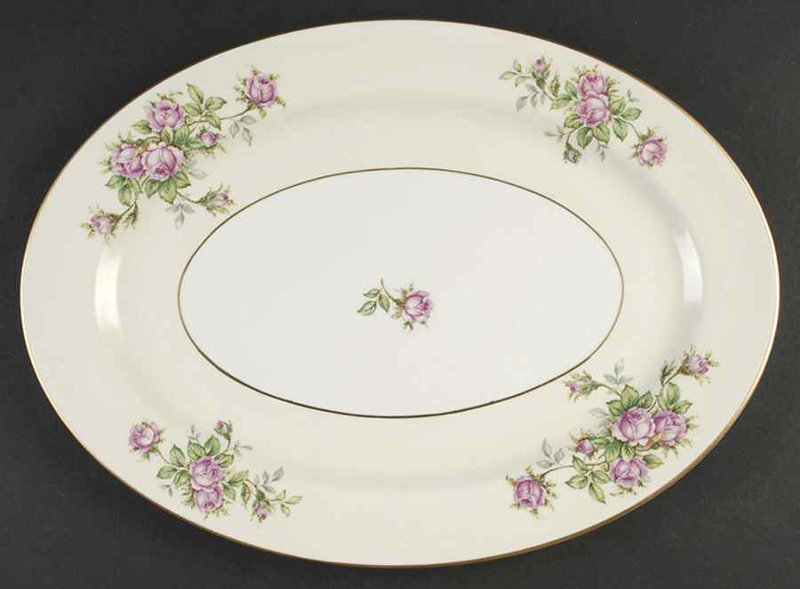 Classic Rose 15" Oval Serving Platter by Royal Cathay-1