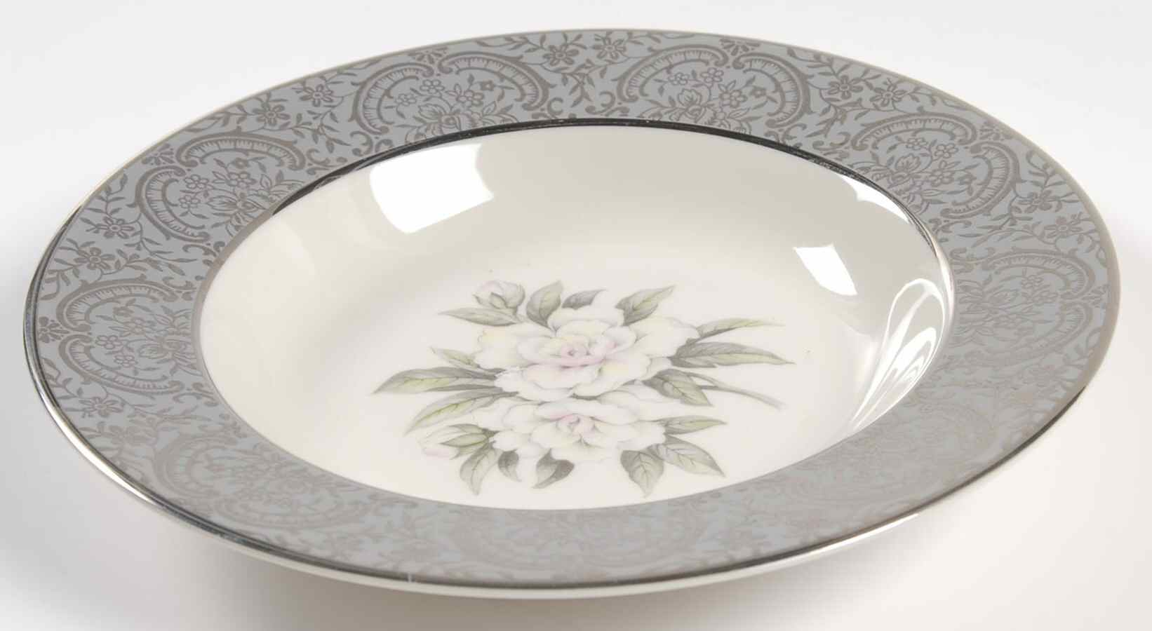 Silver Gardenia Rim Soup Bowl by Royal Cathay-1
