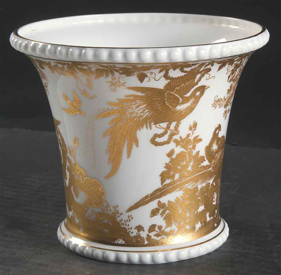 Gold Aves Small Cachepot by Royal Crown Derby-1