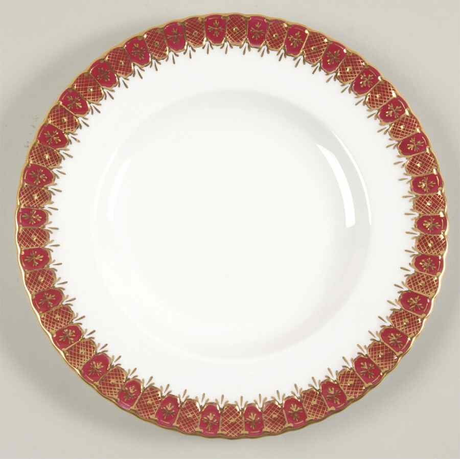 Heraldic Maroon Luncheon Plate by Royal Crown Derby-1