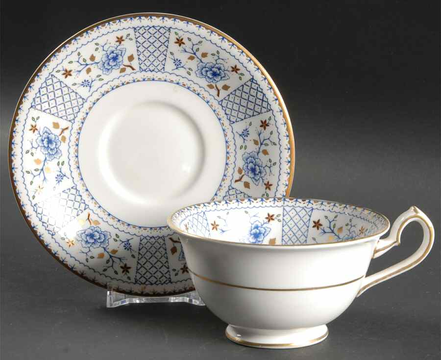 Mandarin Blue Footed Cup & Saucer Set by Royal Crown Derby-1