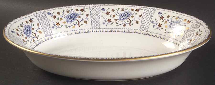 Mandarin Blue 10" Oval Vegetable Bowl by Royal Crown Derby-1