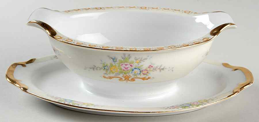 RCJ3 Gravy Boat with Attached Underplate by Royal China Japan-1