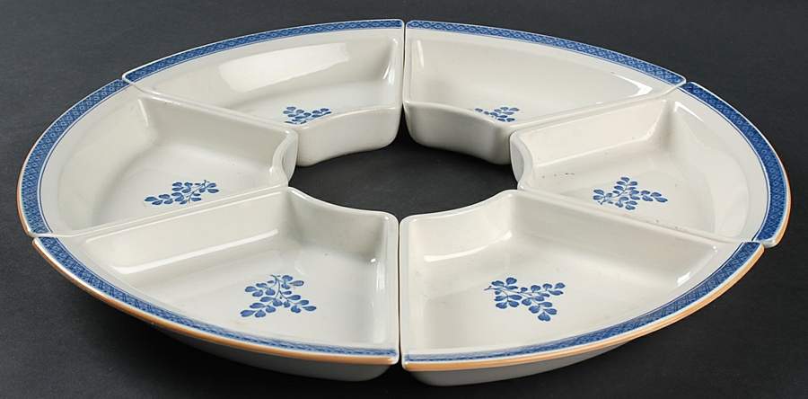 Gabriella Blue 7 Piece Lazy Susan (6 Side and 1 Center Section) by Royal Copenhagen-1