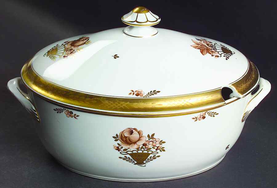 Golden Basket Oval Tureen & Lid by Royal Copenhagen-1