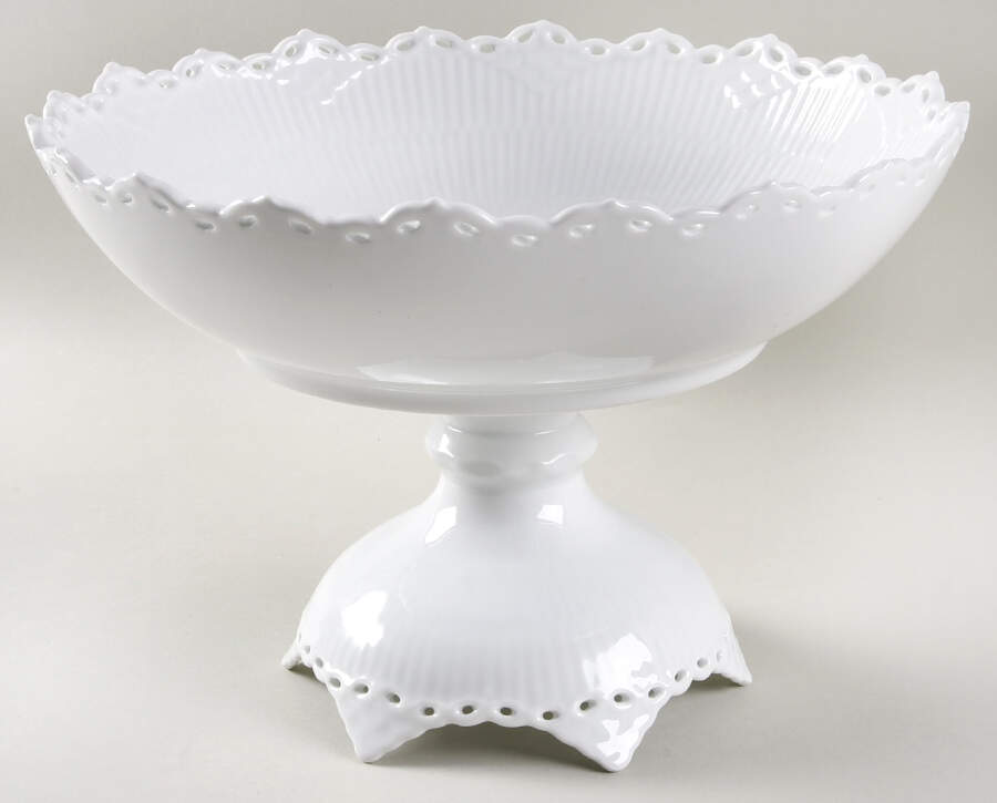 White Full Lace Compote by Royal Copenhagen-1