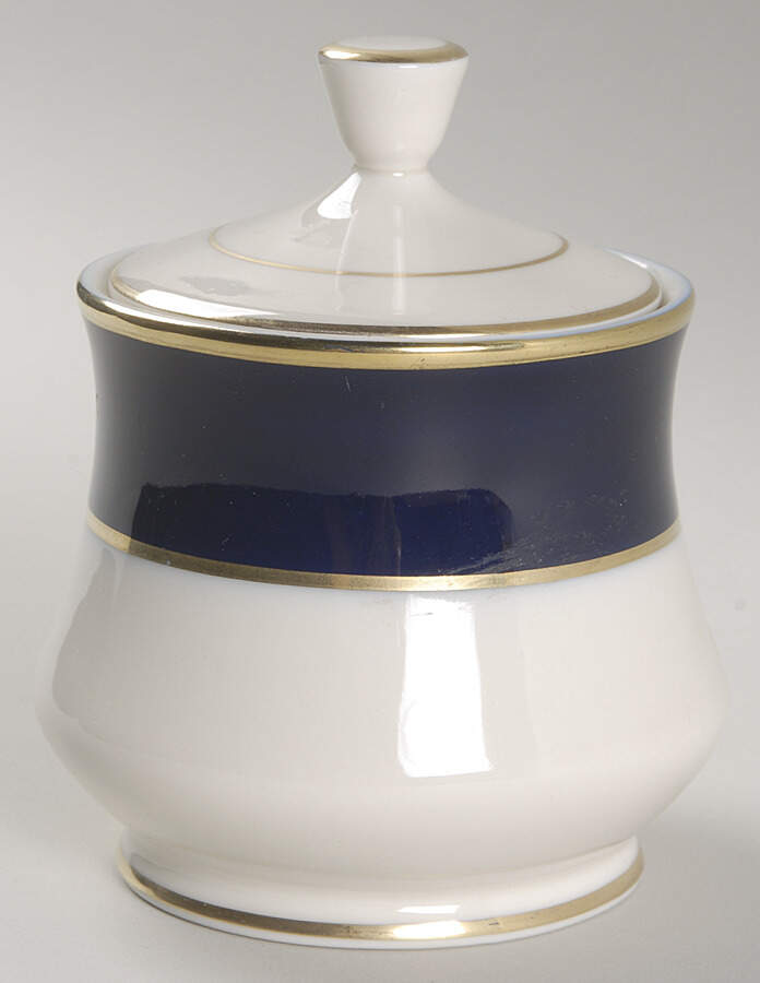 Cobalt Blue Sugar Bowl & Lid by Royal Castle-1