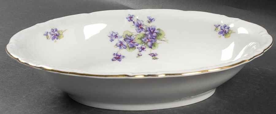 Violet of The Alps 9" Oval Vegetable Bowl by Royal Castle-1