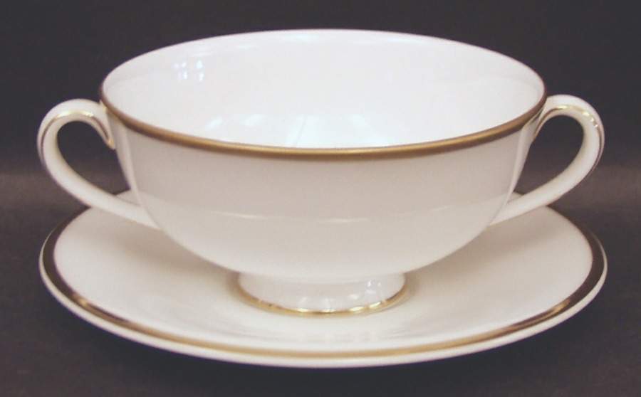 Alice (Albion Shape) Footed Cream Soup Bowl & Cup Saucer Set by Royal Doulton-1