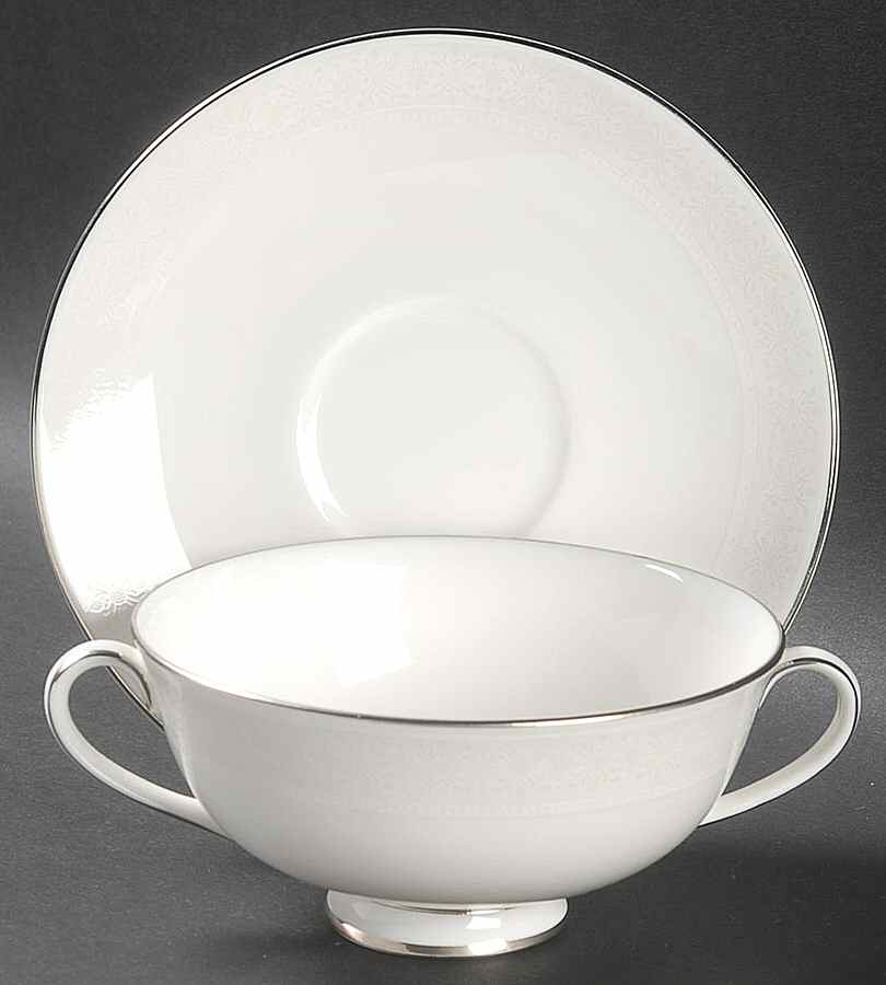 Amulet Footed Cream Soup Bowl & Cup Saucer Set by Royal Doulton-1