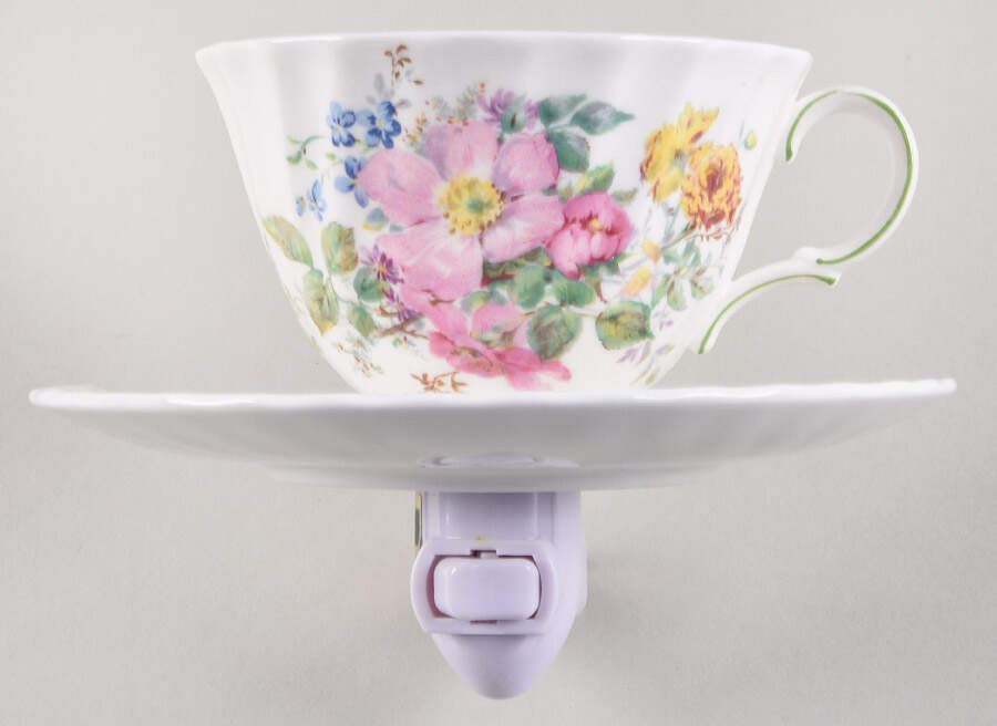 Arcadia (New, Smooth, Brown Green Backstamp) 4 3/8"-4 5/8" Night Light/Cup & Saucer HC by Royal Doulton-1