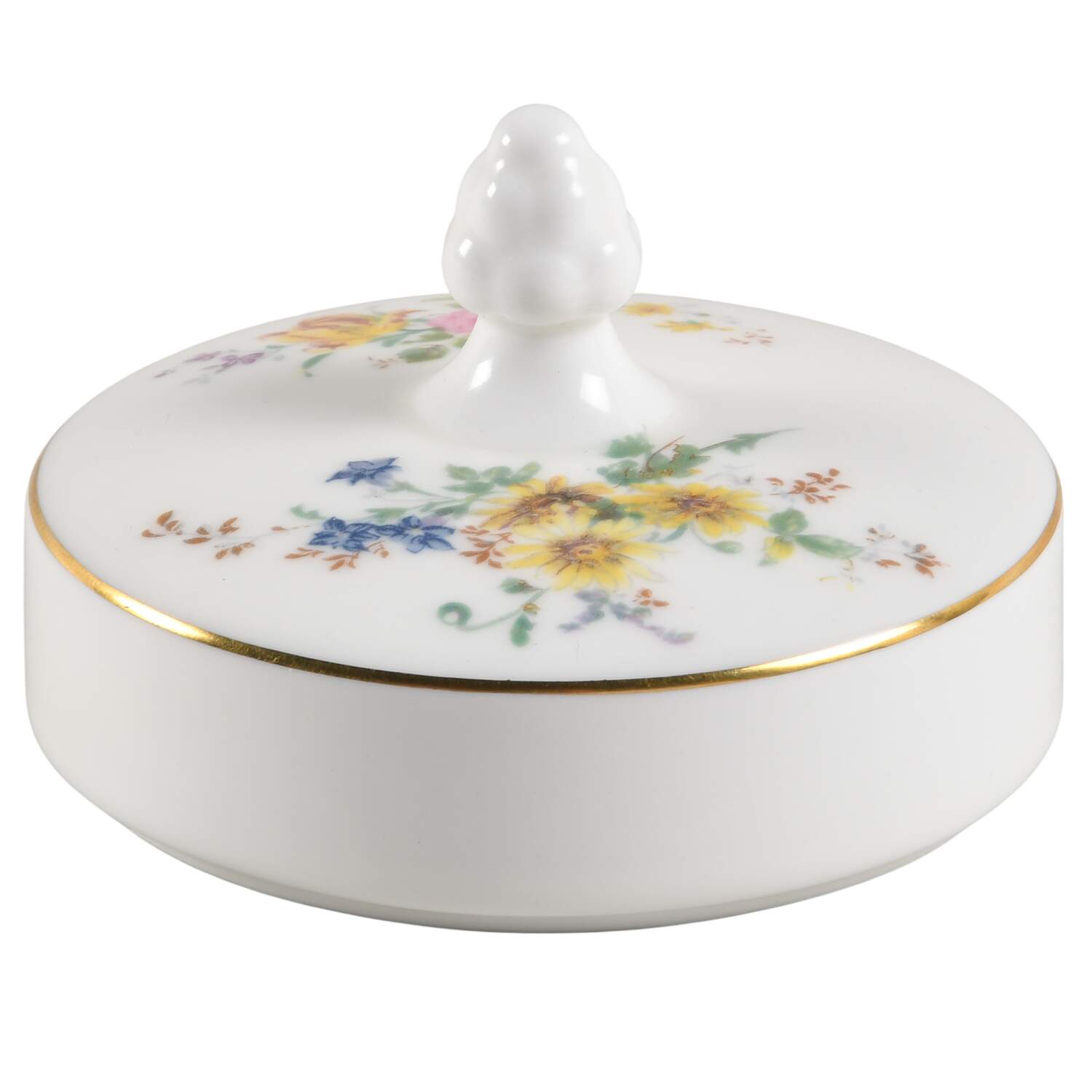 Arcadia (New, Smooth, Brown Green Backstamp) Lid for Small Candy Box by Royal Doulton-1