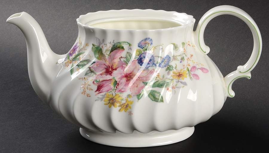Arcadia (New, Smooth, Brown Green Backstamp) Teapot No Lid by Royal Doulton-1