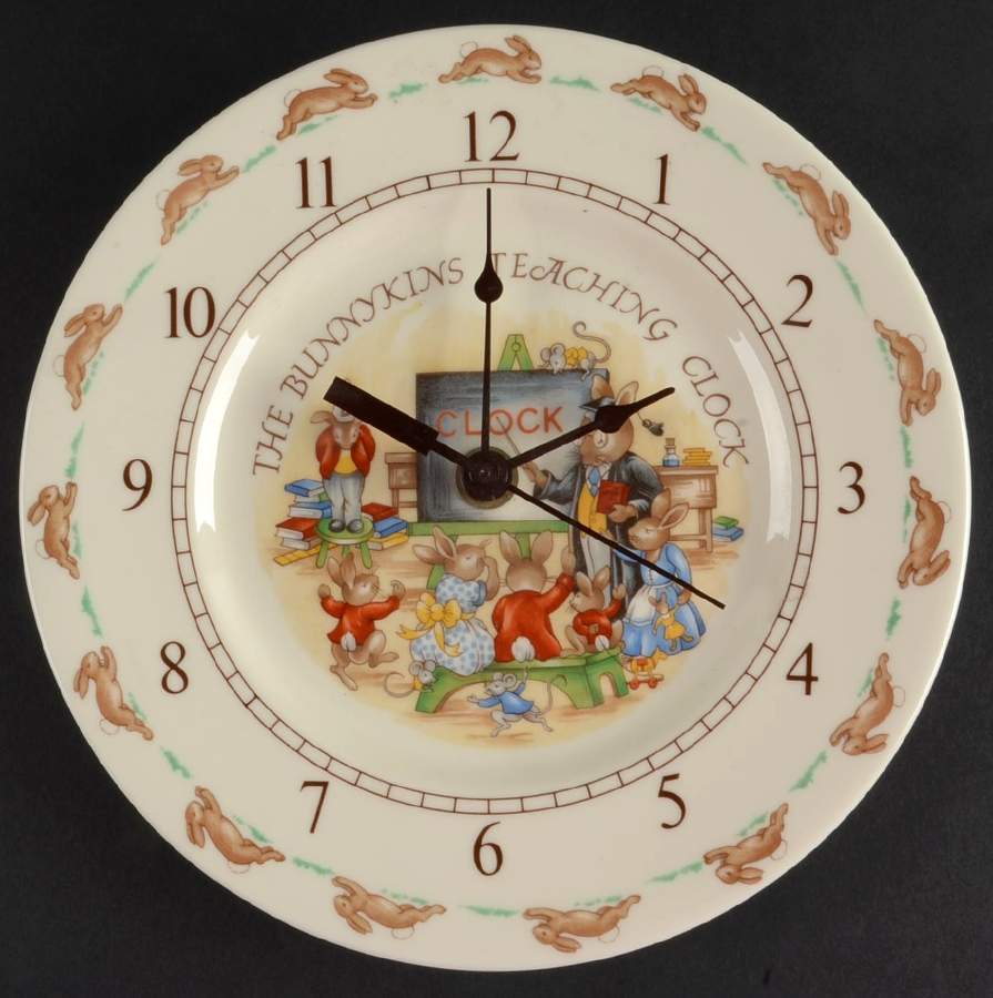 Bunnykins (Albion Shape) Teaching Clock Plate by Royal Doulton-1