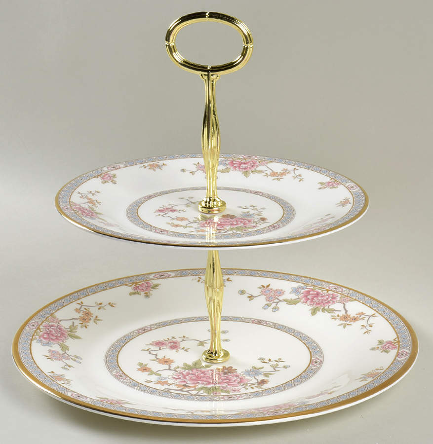 Canton 2 Tiered Serving Tray (Dinner & Salad Plate) by Royal Doulton-1