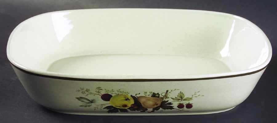Cornwall (Rim, Double Green Trim) 11" Oblong Roaster by Royal Doulton-1