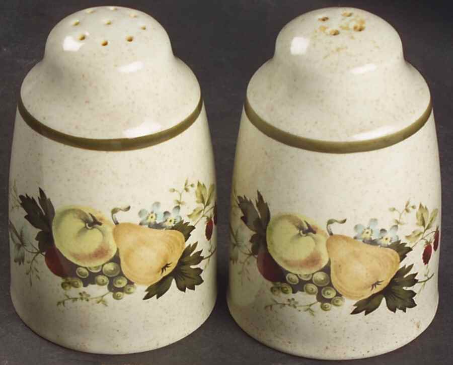 Cornwall (Rim, Double Green Trim) Salt & Pepper Set by Royal Doulton-1