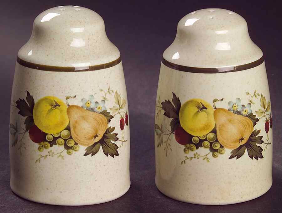 Cornwall (Rim, Double Green Trim) Salt & Pepper Set by Royal Doulton-1