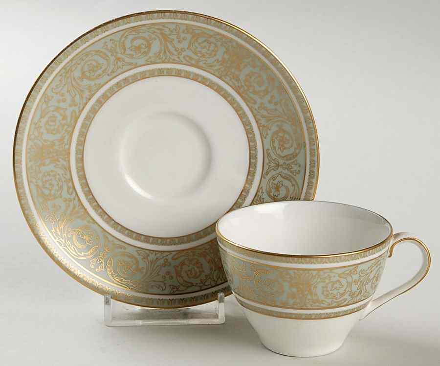 English Renaissance Flat Demitasse Cup & Saucer Set by Royal Doulton-1