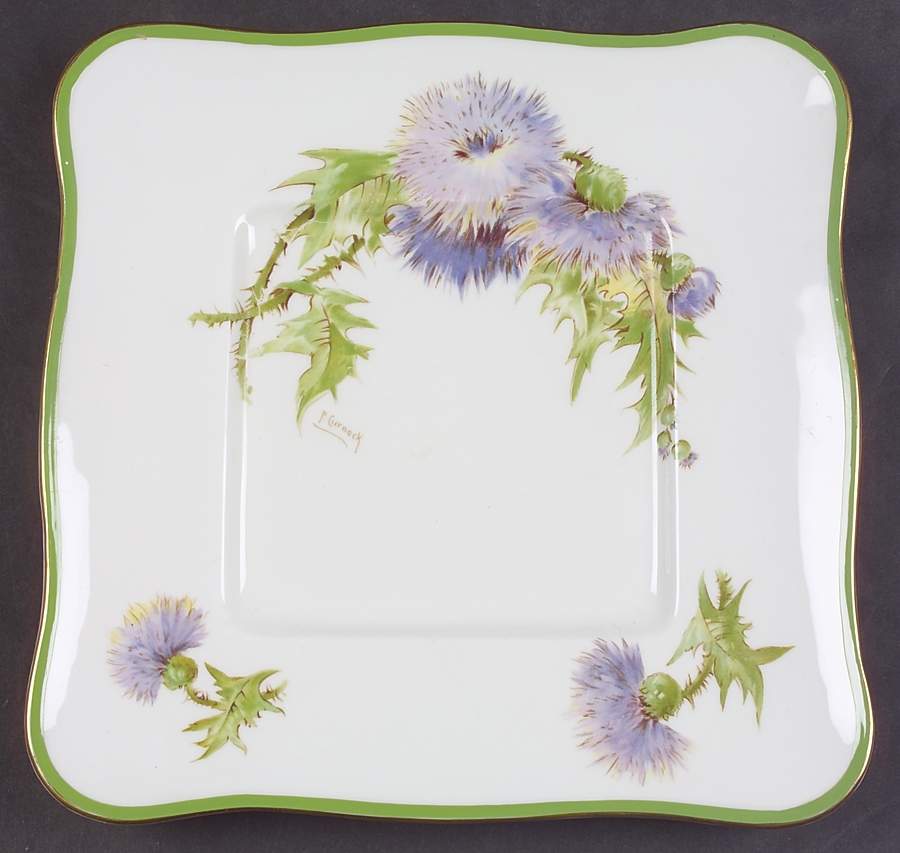 Glamis Thistle 9" Square Cake Plate by Royal Doulton-1