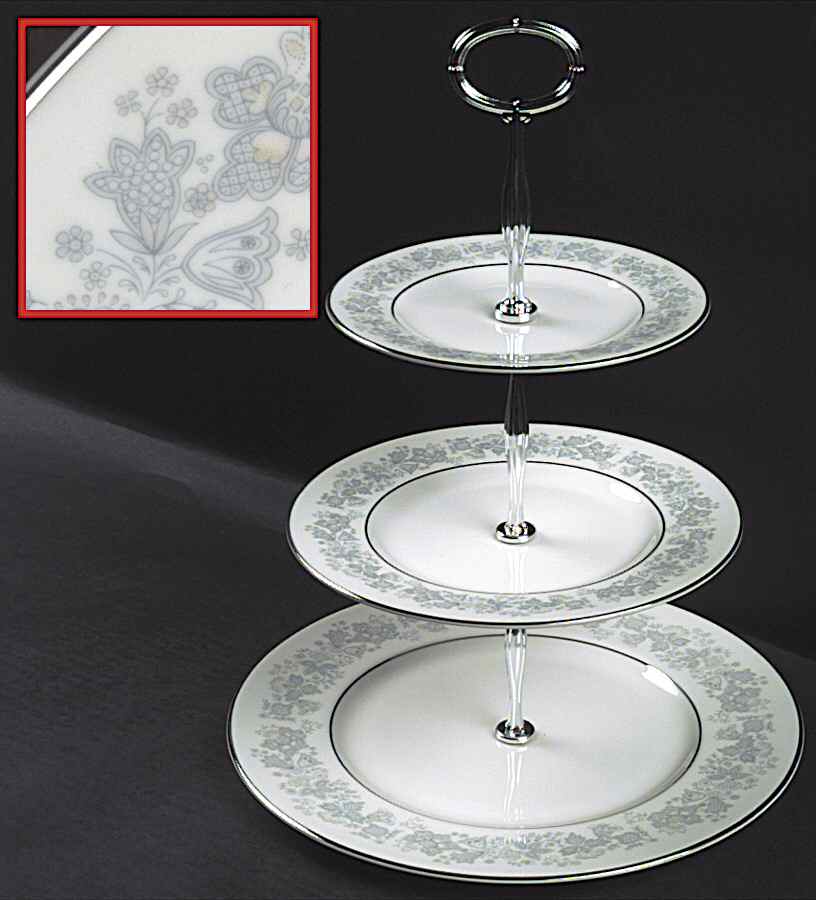 Meadow Mist 13 7/8"-14 1/4" 3-Tiered Serving Tray(DP,SP,BB) HC by Royal Doulton-1
